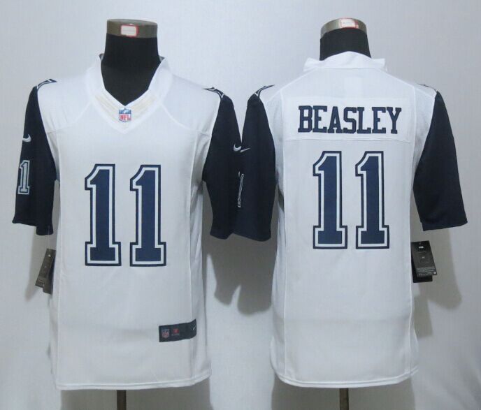Dallas Cowboys 11 Beasley White New Nike Stitched Limited Rush Jersey